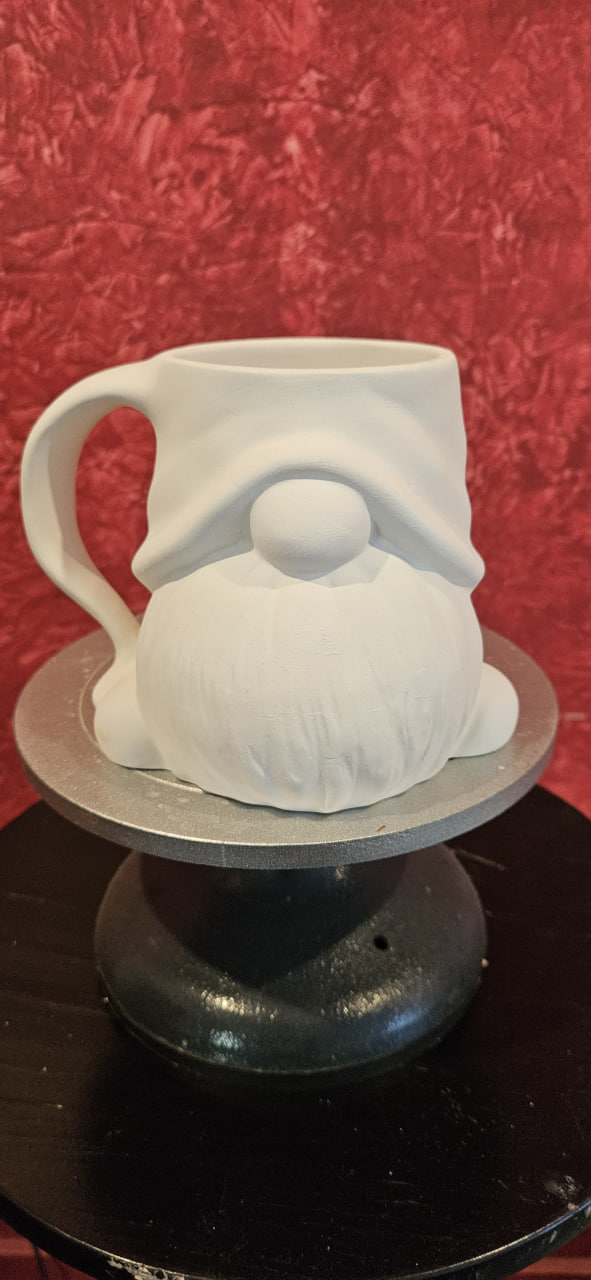 Unpainted Ceramic bisque Gnome Mug